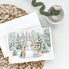 Load image into Gallery viewer, Bull Terrier Black and White with Christmas Presents Greeting Cards -  Blank Note Cards – 8-Pack of Artist-Designed Cards with Envelopes