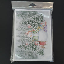 Load image into Gallery viewer, Bull Terrier Tan and White with Christmas Presents Greeting Cards -  Blank Note Cards – 8-Pack of Artist-Designed Cards with Envelopes