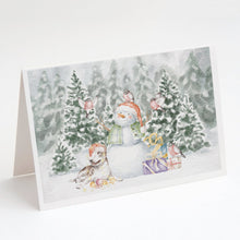 Load image into Gallery viewer, Bull Terrier Brindle and White with Christmas Presents Greeting Cards -  Blank Note Cards – 8-Pack of Artist-Designed Cards with Envelopes