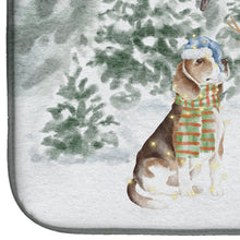Load image into Gallery viewer, Beagle Tricolor Side View with Christmas Presents Dish Drying Mat – Absorbent, Artistic Kitchen Essentials