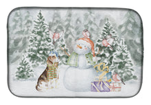 Load image into Gallery viewer, Beagle Tricolor Side View with Christmas Presents Dish Drying Mat – Absorbent, Artistic Kitchen Essentials