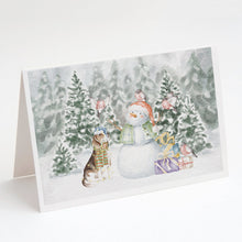 Load image into Gallery viewer, Beagle Tricolor Side View with Christmas Presents Greeting Cards -  Blank Note Cards – 8-Pack of Artist-Designed Cards with Envelopes