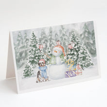 Load image into Gallery viewer, Australian Shepherd Blue Merle and Tan with Christmas Presents Greeting Cards -  Blank Note Cards – 8-Pack of Artist-Designed Cards with Envelopes