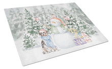 Load image into Gallery viewer, Australian Shepherd Blue Merle and Tan with Christmas Presents Glass Cutting Boards – Durable, Decorative Kitchen Art Large