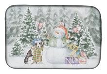 Load image into Gallery viewer, Australian Shepherd Puppy Blue Merle and Tan with Christmas Presents Dish Drying Mat – Absorbent, Artistic Kitchen Essentials