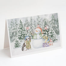 Load image into Gallery viewer, Australian Shepherd Puppy Blue Merle and Tan with Christmas Presents Greeting Cards -  Blank Note Cards – 8-Pack of Artist-Designed Cards with Envelopes