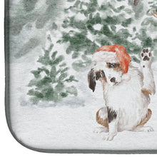 Load image into Gallery viewer, Australian Shepherd Puppy Black White and Tan with Christmas Presents Dish Drying Mat – Absorbent, Artistic Kitchen Essentials