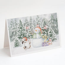 Load image into Gallery viewer, Australian Shepherd Puppy Black White and Tan with Christmas Presents Greeting Cards -  Blank Note Cards – 8-Pack of Artist-Designed Cards with Envelopes