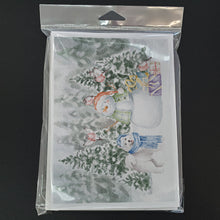 Load image into Gallery viewer, Samoyed Standing with Christmas Presents Greeting Cards -  Blank Note Cards – 8-Pack of Artist-Designed Cards with Envelopes