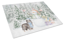 Load image into Gallery viewer, Dachshund Longhaired with Christmas Presents Glass Cutting Boards – Durable, Decorative Kitchen Art Large