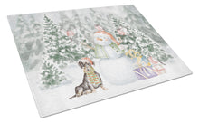 Load image into Gallery viewer, Dachshund Black and Tan Sitting with Christmas Presents Glass Cutting Boards – Durable, Decorative Kitchen Art Large
