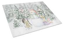 Load image into Gallery viewer, Cavalier King Charles Spaniel Tricolor with Christmas Presents Glass Cutting Boards – Durable, Decorative Kitchen Art Large