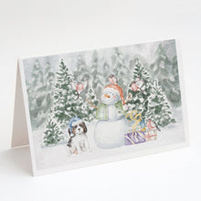 Load image into Gallery viewer, Cavalier King Charles Spaniel Tricolor Puppy with Christmas Presents Greeting Cards -  Blank Note Cards – 8-Pack of Artist-Designed Cards with Envelopes