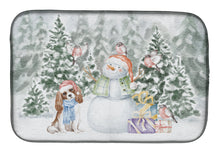 Load image into Gallery viewer, Cavalier King Charles Spaniel Blenheim with Christmas Presents Dish Drying Mat – Absorbent, Artistic Kitchen Essentials