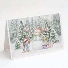 Load image into Gallery viewer, Cavalier King Charles Spaniel Blenheim with Christmas Presents Greeting Cards -  Blank Note Cards – 8-Pack of Artist-Designed Cards with Envelopes