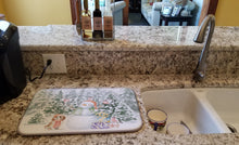 Load image into Gallery viewer, Cavalier King Charles Spaniel Blenheim Puppy with Christmas Presents Dish Drying Mat – Absorbent, Artistic Kitchen Essentials