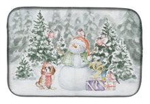 Load image into Gallery viewer, Cavalier King Charles Spaniel Blenheim Puppy with Christmas Presents Dish Drying Mat – Absorbent, Artistic Kitchen Essentials