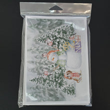 Load image into Gallery viewer, Cavalier King Charles Spaniel Blenheim Puppy with Christmas Presents Greeting Cards -  Blank Note Cards – 8-Pack of Artist-Designed Cards with Envelopes