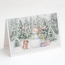 Load image into Gallery viewer, Cavalier King Charles Spaniel Blenheim Puppy with Christmas Presents Greeting Cards -  Blank Note Cards – 8-Pack of Artist-Designed Cards with Envelopes