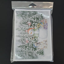 Load image into Gallery viewer, Bulldog Fawn with Christmas Presents Greeting Cards -  Blank Note Cards – 8-Pack of Artist-Designed Cards with Envelopes