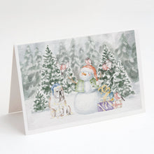 Load image into Gallery viewer, Bulldog Fawn with Christmas Presents Greeting Cards -  Blank Note Cards – 8-Pack of Artist-Designed Cards with Envelopes
