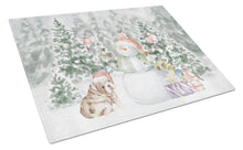 Load image into Gallery viewer, Bulldog Puppy Fawn and White with Christmas Presents Glass Cutting Boards – Durable, Decorative Kitchen Art Large