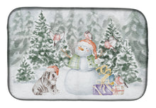 Load image into Gallery viewer, Bulldog Puppy Chocolate with Christmas Presents Dish Drying Mat – Absorbent, Artistic Kitchen Essentials