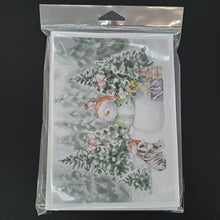 Load image into Gallery viewer, Bulldog Puppy Chocolate with Christmas Presents Greeting Cards -  Blank Note Cards – 8-Pack of Artist-Designed Cards with Envelopes