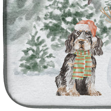 Load image into Gallery viewer, Cocker Spaniel Black and Tan with Christmas Presents Dish Drying Mat – Absorbent, Artistic Kitchen Essentials