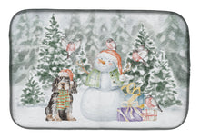 Load image into Gallery viewer, Cocker Spaniel Black and Tan with Christmas Presents Dish Drying Mat – Absorbent, Artistic Kitchen Essentials