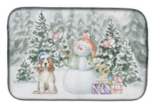 Load image into Gallery viewer, Cocker Spaniel Red and White with Christmas Presents Dish Drying Mat – Absorbent, Artistic Kitchen Essentials