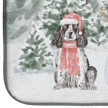 Load image into Gallery viewer, Cocker Spaniel Black and White with Christmas Presents Dish Drying Mat – Absorbent, Artistic Kitchen Essentials