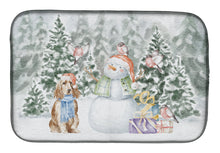 Load image into Gallery viewer, Cocker Spaniel Golden with Christmas Presents Dish Drying Mat – Absorbent, Artistic Kitchen Essentials