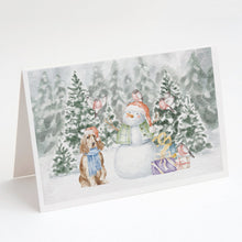 Load image into Gallery viewer, Cocker Spaniel Golden with Christmas Presents Greeting Cards -  Blank Note Cards – 8-Pack of Artist-Designed Cards with Envelopes