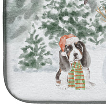 Load image into Gallery viewer, Basset Hound Puppy Tricolor with Christmas Presents Dish Drying Mat – Absorbent, Artistic Kitchen Essentials