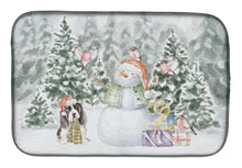 Load image into Gallery viewer, Basset Hound Puppy Tricolor with Christmas Presents Dish Drying Mat – Absorbent, Artistic Kitchen Essentials