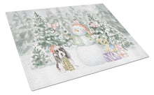 Load image into Gallery viewer, Basset Hound Puppy Tricolor with Christmas Presents Glass Cutting Boards – Durable, Decorative Kitchen Art Large