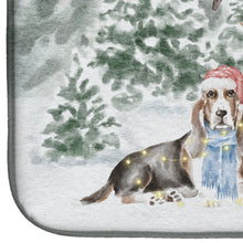 Load image into Gallery viewer, Basset Hound Tricolor with Christmas Presents Dish Drying Mat – Absorbent, Artistic Kitchen Essentials