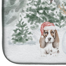 Load image into Gallery viewer, Basset Hound Puppy Brown and White with Christmas Presents Dish Drying Mat – Absorbent, Artistic Kitchen Essentials