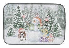 Load image into Gallery viewer, Basset Hound Puppy Brown and White with Christmas Presents Dish Drying Mat – Absorbent, Artistic Kitchen Essentials