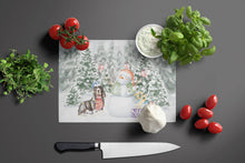 Load image into Gallery viewer, Basset Hound Black White and Tan with Christmas Presents Glass Cutting Boards – Durable, Decorative Kitchen Art Large
