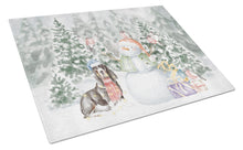 Load image into Gallery viewer, Basset Hound Black White and Tan with Christmas Presents Glass Cutting Boards – Durable, Decorative Kitchen Art Large