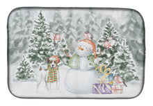 Load image into Gallery viewer, Jack Russell Terrier Tricolor with Christmas Presents Dish Drying Mat – Absorbent, Artistic Kitchen Essentials