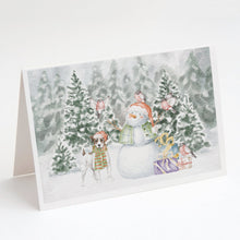 Load image into Gallery viewer, Jack Russell Terrier Tricolor with Christmas Presents Greeting Cards -  Blank Note Cards – 8-Pack of Artist-Designed Cards with Envelopes