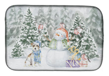 Load image into Gallery viewer, Jack Russell Terrier Wirehaired with Christmas Presents Dish Drying Mat – Absorbent, Artistic Kitchen Essentials