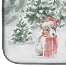 Load image into Gallery viewer, Jack Russell Terrier Puppy with Christmas Presents Dish Drying Mat – Absorbent, Artistic Kitchen Essentials