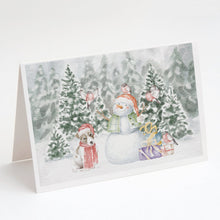 Load image into Gallery viewer, Jack Russell Terrier Puppy with Christmas Presents Greeting Cards -  Blank Note Cards – 8-Pack of Artist-Designed Cards with Envelopes