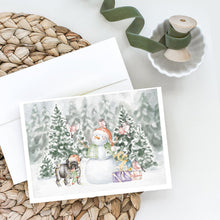 Load image into Gallery viewer, Pug Black Standing with Christmas Presents Greeting Cards -  Blank Note Cards – 8-Pack of Artist-Designed Cards with Envelopes