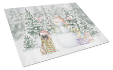 Load image into Gallery viewer, Pug Fawn Smiling with Christmas Presents Glass Cutting Boards – Durable, Decorative Kitchen Art Large
