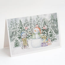 Load image into Gallery viewer, Dalmatian with Christmas Presents Greeting Cards -  Blank Note Cards – 8-Pack of Artist-Designed Cards with Envelopes